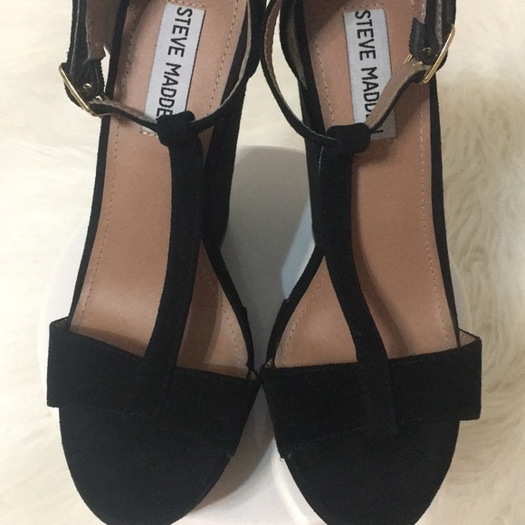 🖤STEVE MADDEN-NORDSTROM- BLACK WEDGE HEELS - Picture 6 of 10